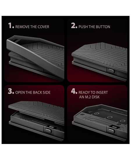 AXAGON USB-C 10Gbps - M.2 NVMe and SATA SSD GAME M.2 box | EEM2-GAM