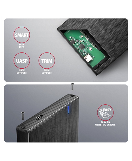 AXAGON USB-C 5Gbps - SATA 6G external box for 2.5" SSD/HDD | EE25-XA6C