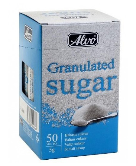 Cukrus ALVO, pakeliuose po 5 gr., 50 vnt.