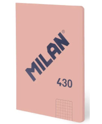 Sąsiuvinis langeliais MILAN, A5, 48 lapai, rožinis