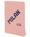 Sąsiuvinis langeliais MILAN 430, A5, 48 lapai, rožinis