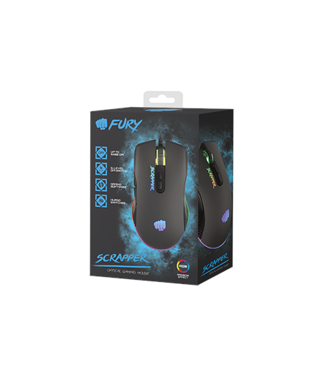 Fury | Gaming Mouse | Fury Scrapper | Wired | Optical | Gaming Mouse | Black | Yes