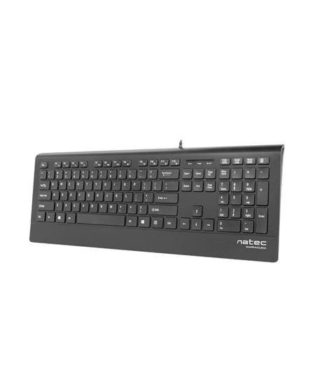Natec Keyboard, Barracuda, US Layout, Slim | Natec | Keyboard | Barracuda | Standard | Wired | US | Black | 529 g