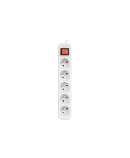Lanberg Cable Power Strip, 5X French Outlets with Switch, Quality-Grade Copper, 3 m | PS1-05E-0300-W