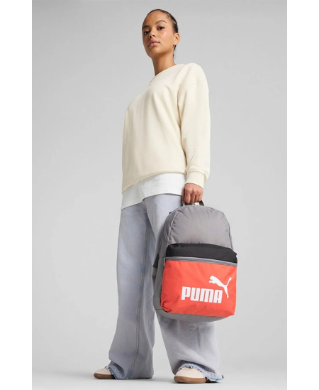 Puma Kuprinė Phase Color Block Backpack Grey Red 091175 02