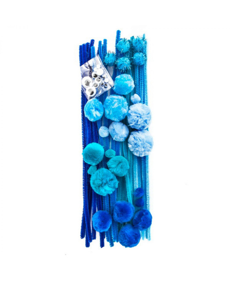 Rink.: burbuliukai ir vielutės,80vnt.,mėlynos sp.