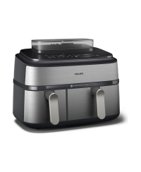 Philips Dual Basket Airfryer | NA555/00 5000 series | Power 2750 W | Capacity 9 L | RapidAir Plus | Silver