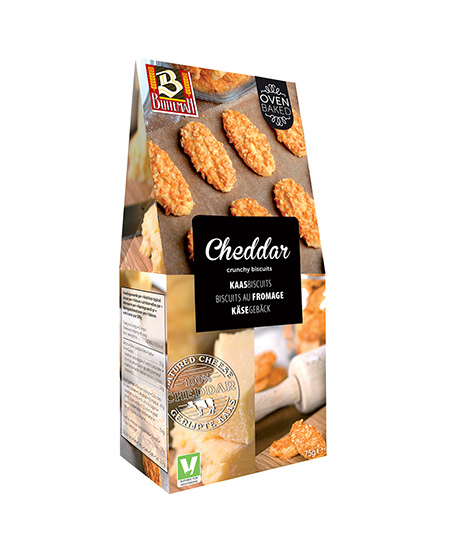 Sūrio sausainiai BUITEMAN, su brandintu Cheddar sūriu, 75 g