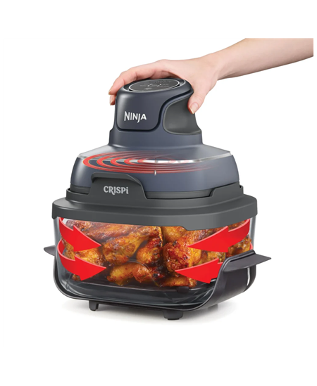 NINJA | 4-in-1 Portable Glass Air Fryer | FN101EUGY Crispi | Power 1700 W | Capacity 3.8 L | Blue/Black