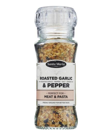 Skrudinti česnakai ir pipirai, 80 g, su malūnėliu