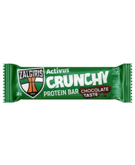 Baltyminis batonėlis ACTIVUS&ŽALGIRIS šokolado skonio, su įrisų skonio sluoksniu, 50g