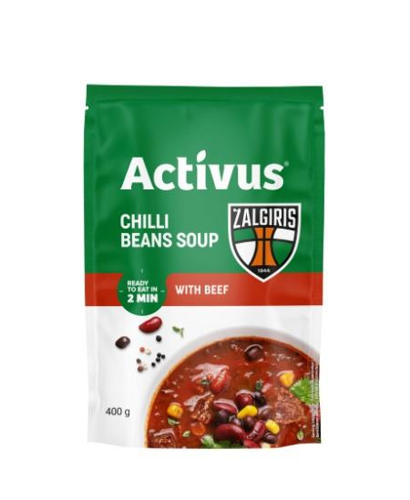 Aštri pupelių sriuba ACTIVUS&ŽALGIRIS su jautiena, maišelyje, 400g