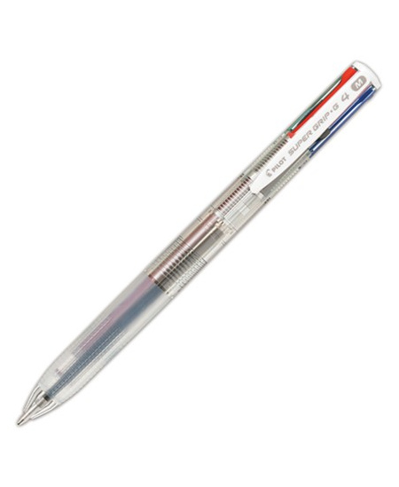 Keturių spalvų tušinukas PILOT SUPER GRIP G, skaidrus
