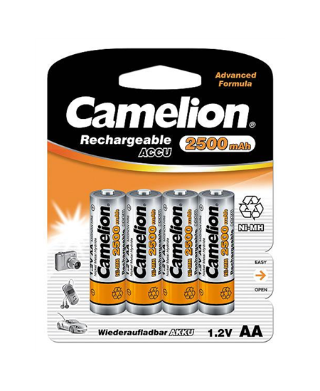 Camelion AA/HR6, 2500 mAh, Rechargeable Batteries Ni-MH, 4 pc(s)