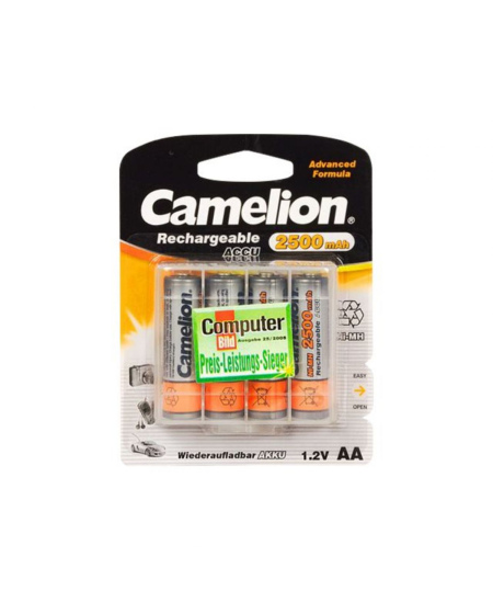 Camelion AA/HR6, 2500 mAh, Rechargeable Batteries Ni-MH, 4 pc(s)