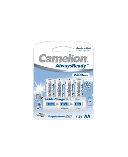 Camelion AA/HR6, 2300 mAh, AlwaysReady Rechargeable Batteries Ni-MH, 4 pc(s)