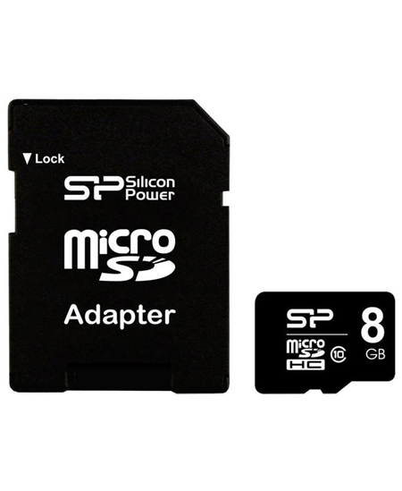 Silicon Power 8 GB, MicroSDHC, Flash memory class 10, SD adapter