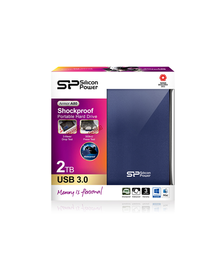 Silicon Power Armor A80 2TB 2.5 ", USB 3.1, Blue