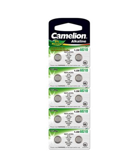Camelion AG10/LR54/LR1131/389, Alkaline Buttoncell, 10 pc(s)