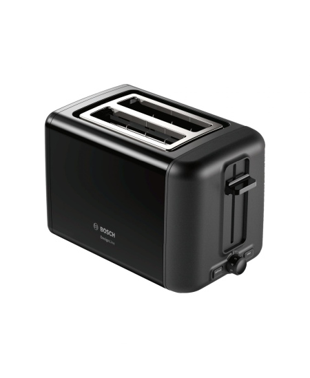 Bosch DesignLine Toaster TAT3P423 Power 970 W, Number of slots 2, Housing material Stainless steel, Black