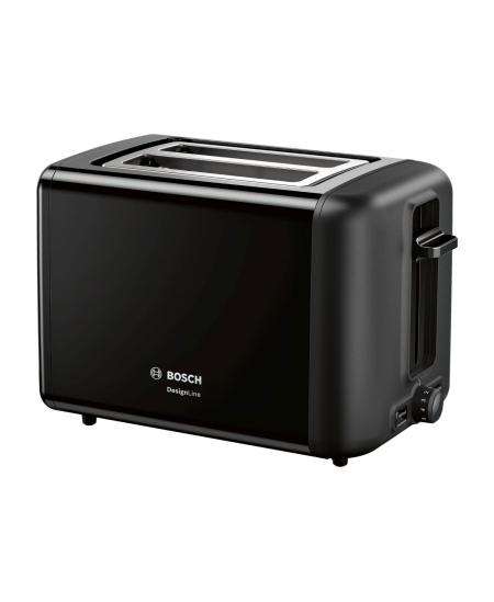 Bosch DesignLine Toaster TAT3P423 Power 970 W, Number of slots 2, Housing material Stainless steel, Black