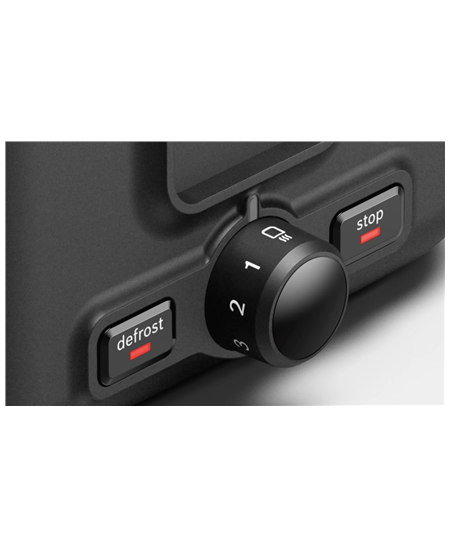 Bosch DesignLine Toaster TAT3P423 Power 970 W, Number of slots 2, Housing material Stainless steel, Black