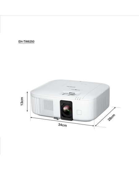 Epson 3LCD projector EH-TW6250 4K PRO-UHD 3840 x 2160 (2 x 1920 x 1080), 2800 ANSI lumens, White, Wi-Fi, Lamp warranty 12 month(