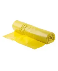 Šiukšlių maišai, 30 litrų, rulone 50 vnt., storis 8 µm, HDPE, geltonos sp.