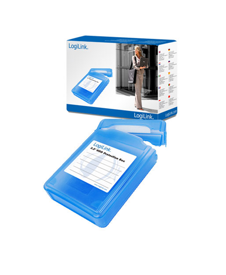3,5" HDD protection box for 1 HDD, blue Logilink