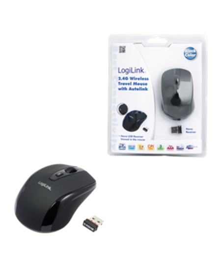 Logilink | Maus optisch Funk 2.4 GHz | 2.4GH wireless mini mouse with autolink | wireless | Black
