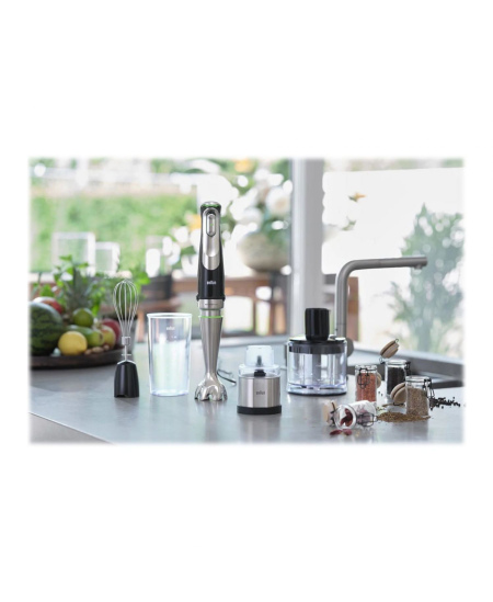 Braun Hand Blender MQ9138XI MultiQuick 9 1200 W, Number of speeds 3, Chopper, Ice crushing, Black/Stainless Steel