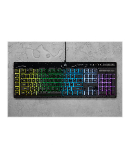 Corsair | Rubber Dome | Gaming Keyboard | K55 RGB PRO | Gaming keyboard | Wired | RGB LED light | US | Black