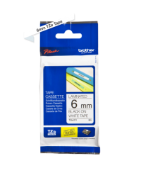 Brother TZe-211 (TZE211) Laminuotos ženklinimo juostos kasetė P-touch, Black on White 6mm, 8m