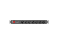 Lanberg Power Distribution unit (PDU) 19" 1U 16A 2m 7X Schuko oulets | PDU-07F-0200-BK