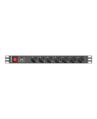 Lanberg Power Distribution unit (PDU) 19" 1U 16A 2m 7X Schuko oulets | PDU-07F-0200-BK