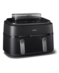Philips | Dual Basket Airfryer | NA551/00 5000 Series | Power 2750 W | Capacity 9 L | RapidAir Plus and Air Steam | Black