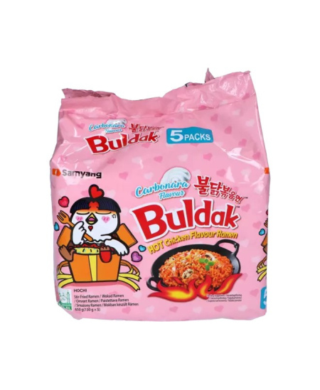 Ramenas SAMYANG, Hot Chicken Carbonara, (5 vnt. x 130 g.), 650 g