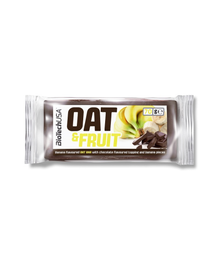 Avižinis batonėlis BioTechUSA Oat Bar, šokoladinis, su bananais, 70 g
