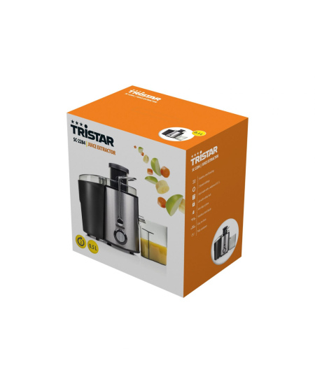 Juicer Tristar SC-2284 Type Centrifugal juicer, Black/Stainless steel, 400 W, Number of speeds 2
