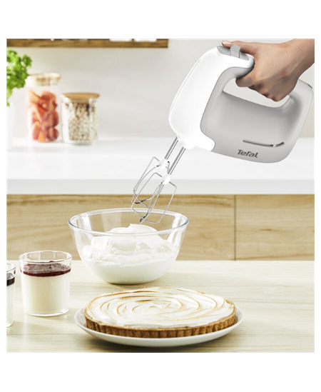 TEFAL | Hand Mixer | HT450B38 | Hand Mixer | 450 W | Number of speeds 5 | Turbo mode | White