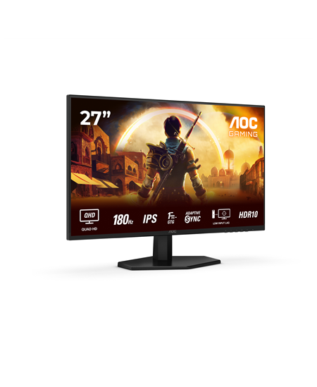 AOC | Q27G42XE | 27 " | IPS | QHD | 16:9 | 180 Hz | 1 ms | 2560 x 1440 pixels | 300 cd/m² | HDMI ports quantity 2 | Black