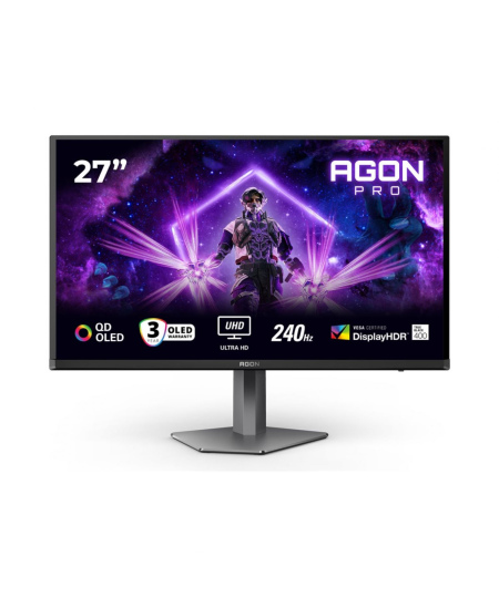 AOC | AG276UZD | 27 " | QD-OLED | UHD | 16:9 | 240 Hz | 0.03 ms | 3840 x 2160 pixels | HDMI ports quantity 2 | Black