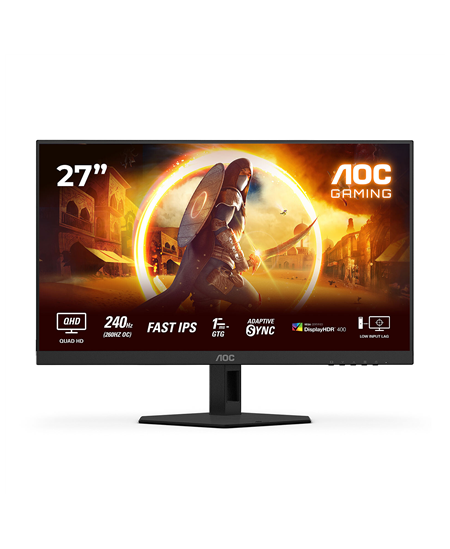 AOC | Q27G4ZR | 27 " | Fast IPS | QHD | 16:9 | 240 Hz | 1 ms | 2560 x 1440 pixels | 400 cd/m² | HDMI ports quantity 2 | Bl