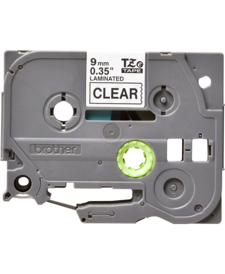 Brother TZE-121 (TZE121) Laminuotos ženklinimo juostos kasetė, Black on Clear 9mm, 8m