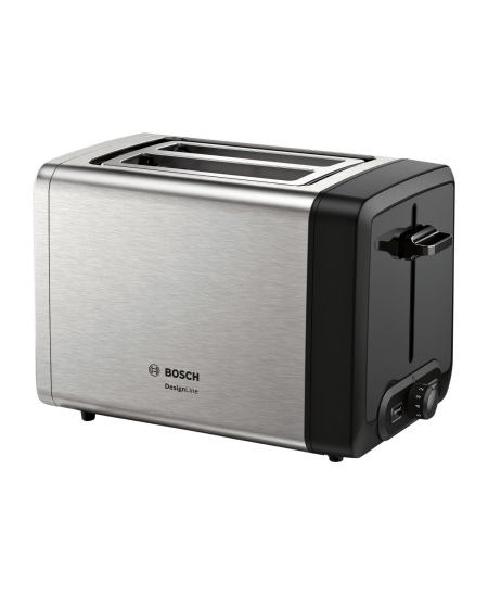Bosch DesignLine Toaster TAT4P420 Power 970 W, Number of slots 2, Housing material Stainless Steel, Stainless steel/Black