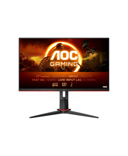 AOC | 27G2ZN3/BK | 27 " | VA | FHD | 16:9 | 280 Hz | 1 ms | 1920 x 1080 pixels | 300 cd/m² | HDMI ports quantity 2