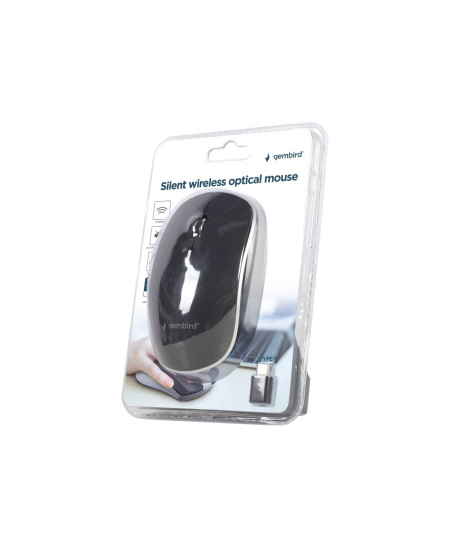 Gembird | Silent Optical Mouse | MUSW-4BSC-01 | Wireless | USB-C | Black