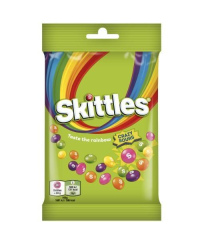 Kramtomieji saldainiai SKITTLES Crazy Sours rūgštūs vaisių skonio traškiame cukraus glajuje, 95 g