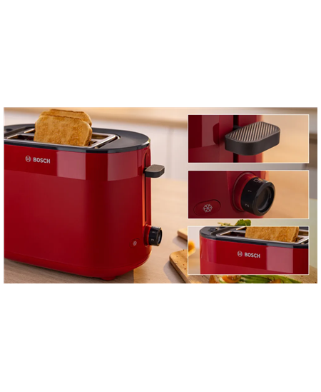 Bosch Compact Toaster | TAT2M124 MyMoment | Power 950 W | Number of slots 2 | Housing material Plastic | Red