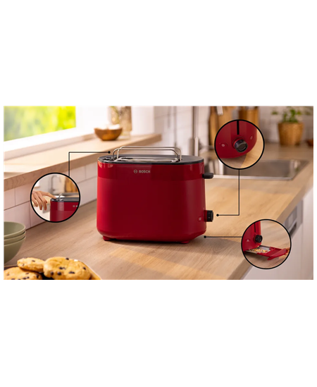 Bosch Compact Toaster | TAT2M124 MyMoment | Power 950 W | Number of slots 2 | Housing material Plastic | Red